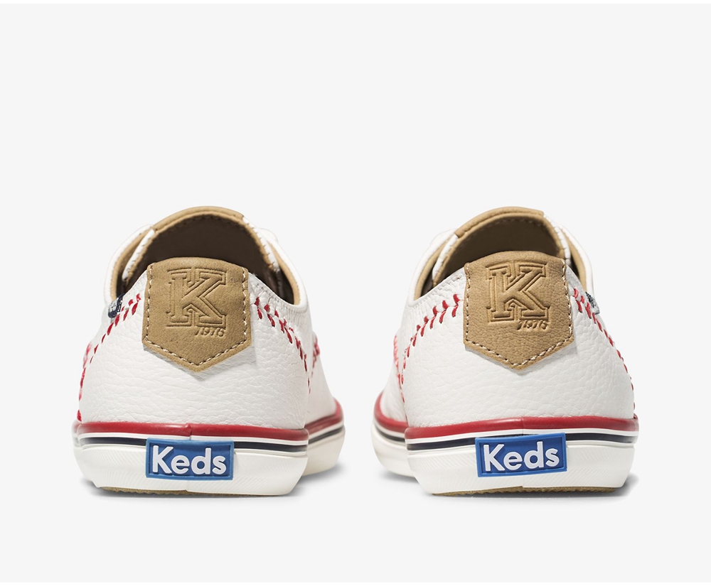 Tenis Keds Mujer Blancos - Champion Pennant Cuero - 7356-PREMV